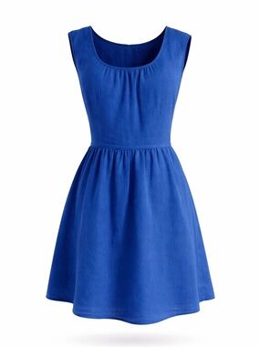 J Crew Women's Sleeveless Scoop-Neck Cobalt Blue Fit-and-Flare Dress Sz 00